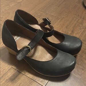 Dansko Black Oiled Pull Up Mary Jane